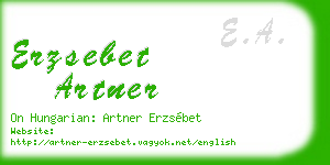 erzsebet artner business card